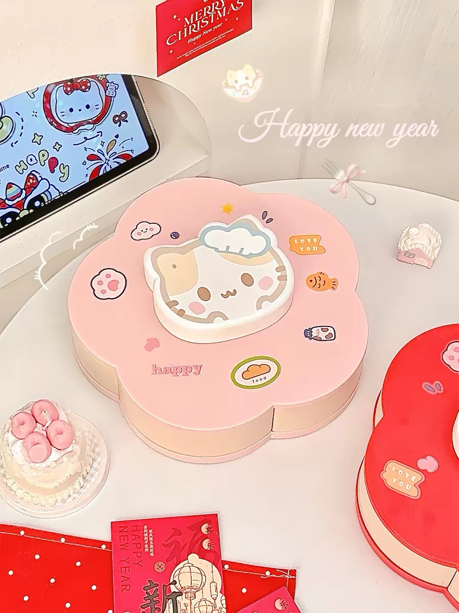 회전 가능한 귀여운 만화 캐릭터 디자인의 간식 보관 트 - Food Good Snacks 리뷰 및 가격